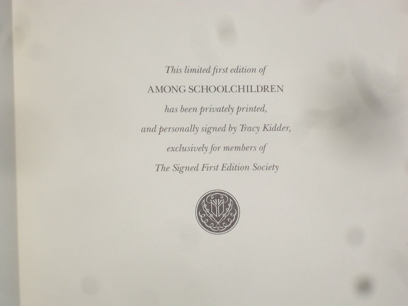 1989 AMONG SCHOOLCHILDREN HARDCOVER BOOK -T. KIDDER-SIGNED 1ST EDITION - KD 8981