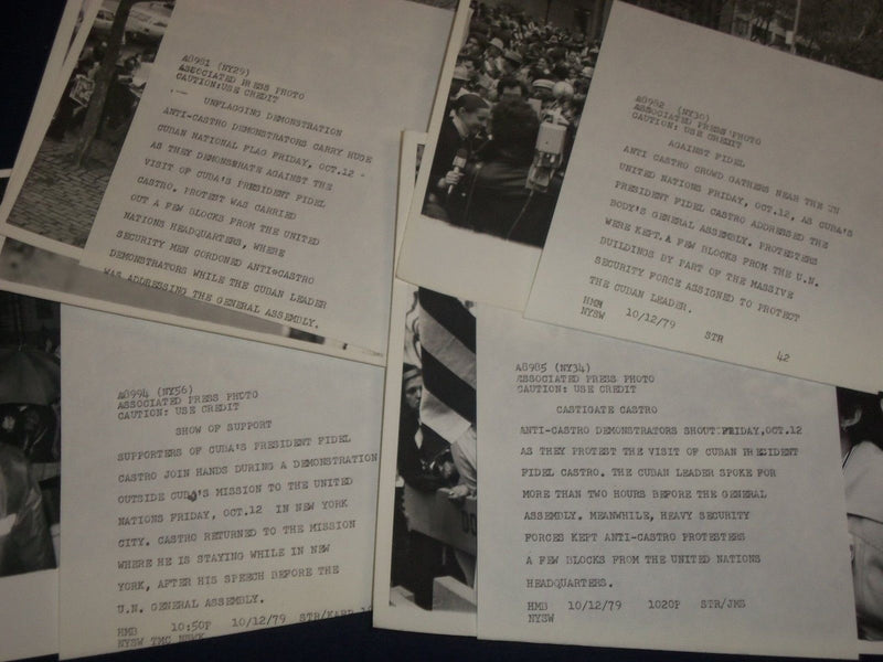1979 OCTOBER 12 ANTI-CASTRO DEMONSTRATORS PRESS PHOTOS LOT OF 7 - O 1565