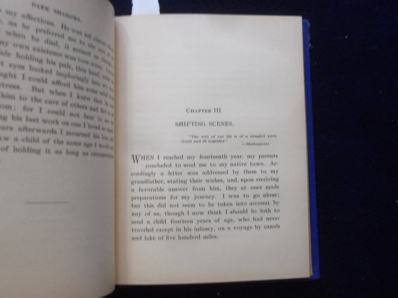 1890 WHERE DARK SHADOWS PLAY HARDCOVER BOOK BY HARVEY A. FULLER - KD 8478