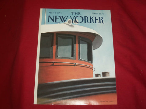 1991 MARCH 4 NEW YORKER MAGAZINE FRONT COVER ONLY - GREAT ART FOR FRAMING