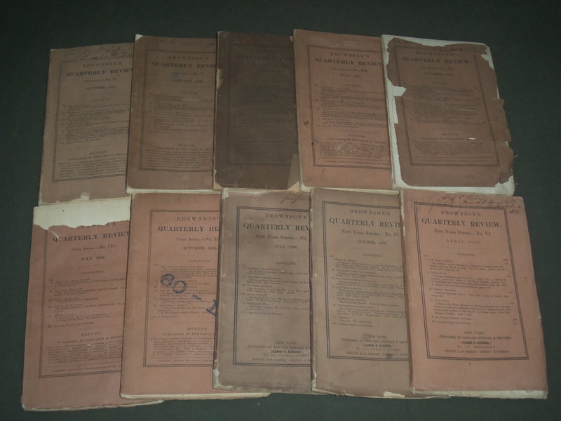 1847-1875 BROWNSON'S QUARTERLY REVIEW MAGAZINE LOT OF 14 ISSUES - WR 1180C