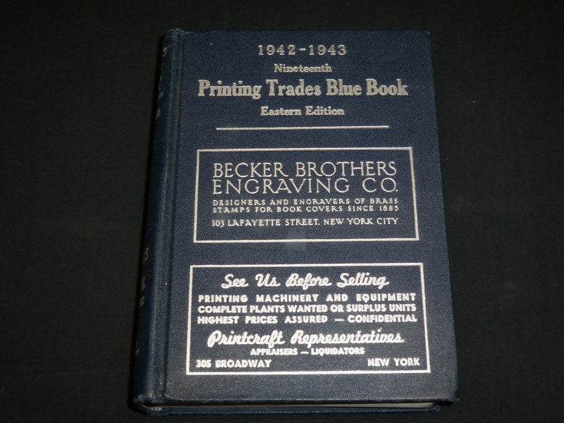 1942-1943 PRINTING TRADES BLUE BOOK BOOK - 19TH EASTERN EDITION - KD 6487