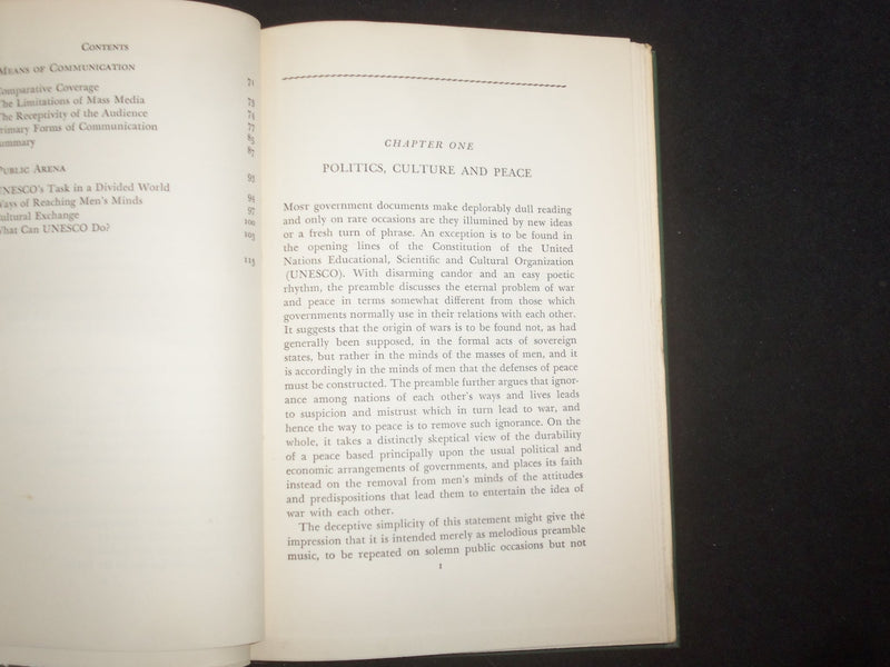 1950 WAR OF THE MINDS OF MEN HARDCOVER BOOK BY FREDERICK S. DUNN - KD 9266