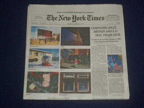 2020 DECEMBER 25 NEW YORK TIMES -CEMENTING SPLIT, BRITAIN & E.U. SEAL TRADE DEAL