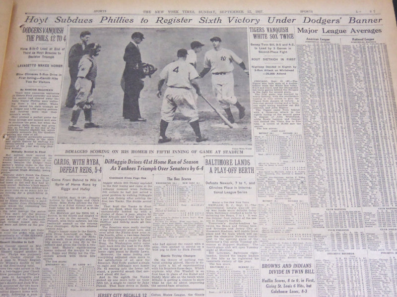 1937 SEPTEMBER 12 NEW YORK TIMES SPORTS SECTION- BUDGE BRATS VON CRAMM - NT 7007