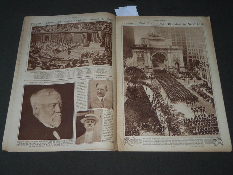 1919 AUGUST 21 MID-WEEK PICTORIAL MAGAZINE SECTION - 2D DIVISION PARADE - J 3254