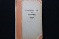 1933 SESSION LAWS OF WYOMING HARDCOVER BOOK - KD 9791