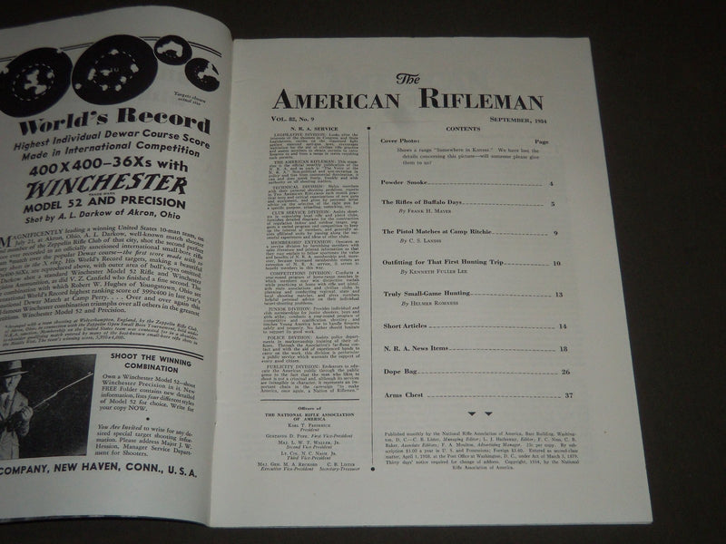1934 JULY & SEPTEMBER THE AMERICAN RIFLEMAN MAGAZINE LOT OF 2 - J 2487