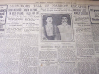 1904 JULY 6 THE BOSTON HERALD - LIGHTENING BOLTS SET FIRE TO WHARF - BH 383