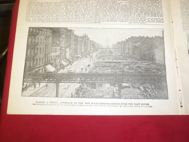 1904 SEP 25 NEW YORK TRIBUNE ILLUS. SUPP. NEWSPAPER- WILLIAMSBURG BR. - NP 3672