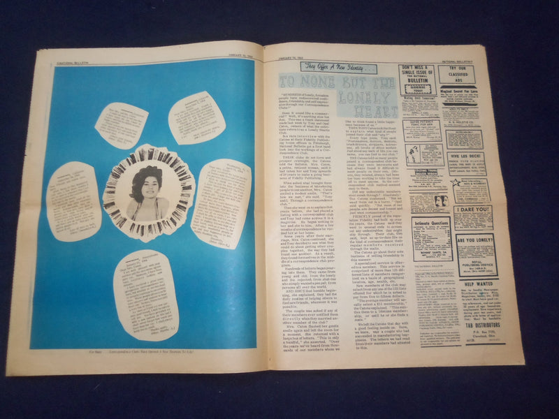 1965 JANUARY 10 NATIONAL BULLETIN NEWSPAPER - VISITS A MATRIMONY CLUB - NP 6930