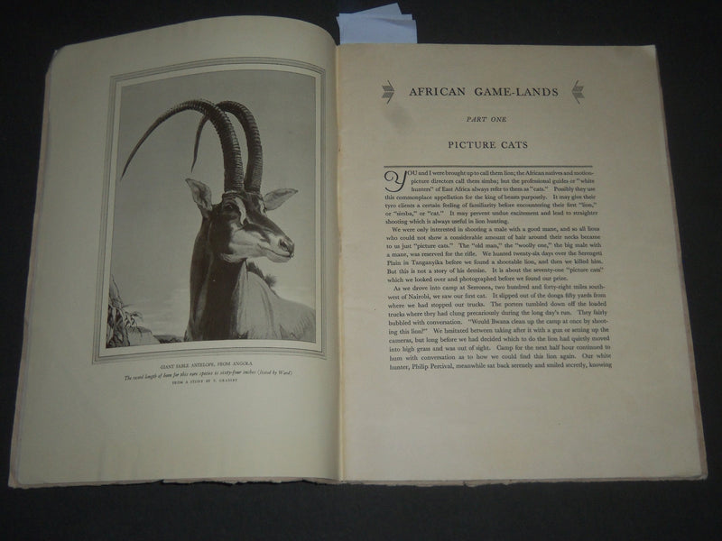 1930 OCTOBER AFRICAN GAME LANDS GRAPHIC MAGAZINE BY PRENTISS N. GRAY - J 2541