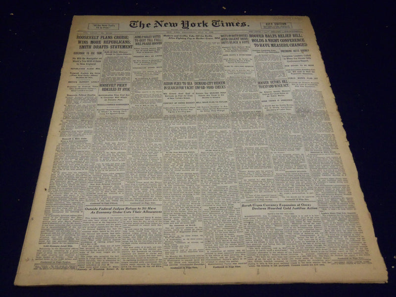 1932 JULY 6 NEW YORK TIMES - MATTERN AND GRIFFIN TAKE OFF - NT 4027