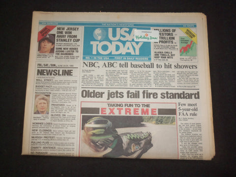 1995 JUNE 23-25 USA TODAY NEWSPAPER -NBC, ABC TELL BASEBALL TO SHOWERS - NP 7803