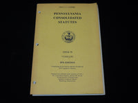 1976 PENNSYLVANIA CONSOLIDATED STATUTES TITLE 75 - LEMMER - VEHICLES - KD 2769T