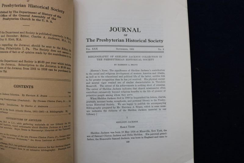 1951-1952 PRESBYTERIAN HISTORICAL SOCIETY BULLETIN - LOT OF 4 - O 3401