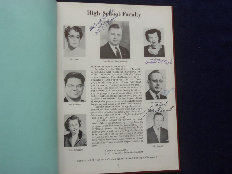 1952 THE HORNETS' HIVE WHITE SULPHUR SPRINGS (MT) HIGH SCHOOL YEARBOOK - YB 3223