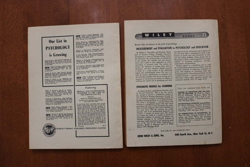1945-1955 PSYCHOLOGICAL ABSTRACTS MAGAZINE - LOT OF 6 - O 3920