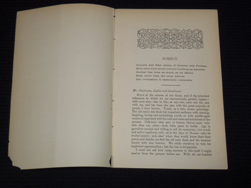 1895 MARCH 2 UNION LEAGUE CLUB ADDRESS BY JOHN S. WISE - SOFTCOVER - J 7503