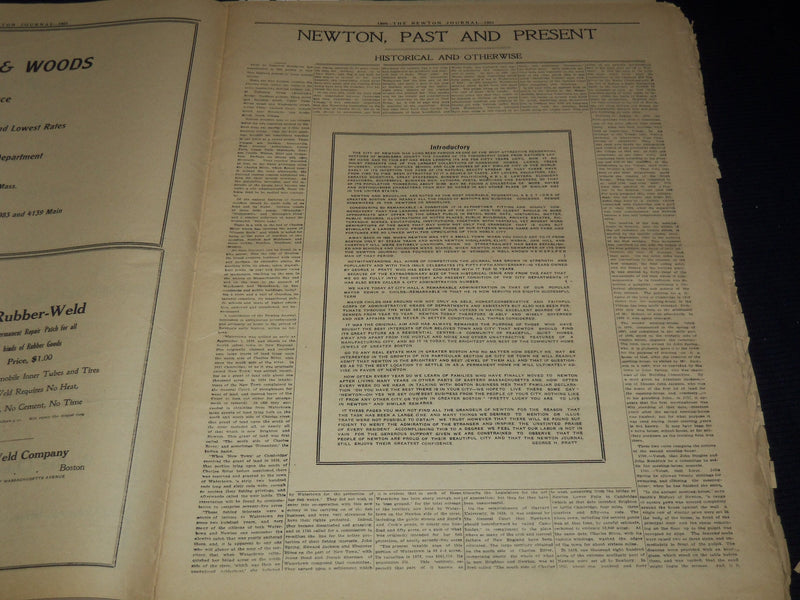 1866-1921 NEWTON JOURNAL NEWSPAPER 55TH ANNIVERSARY NUMBER - MASS - NP 1426A
