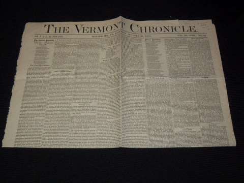1875 OCTOBER 23 THE VERMONT CHRONICLE NEWSPAPER - MONTPELIER - NP 2152L