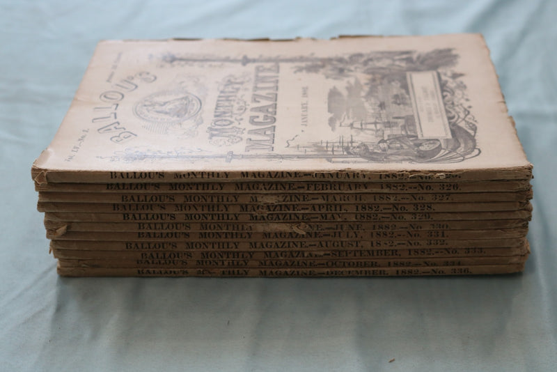 1882 BALLOU'S MONTHLY MAGAZINE - LOT OF 11 - O 3974
