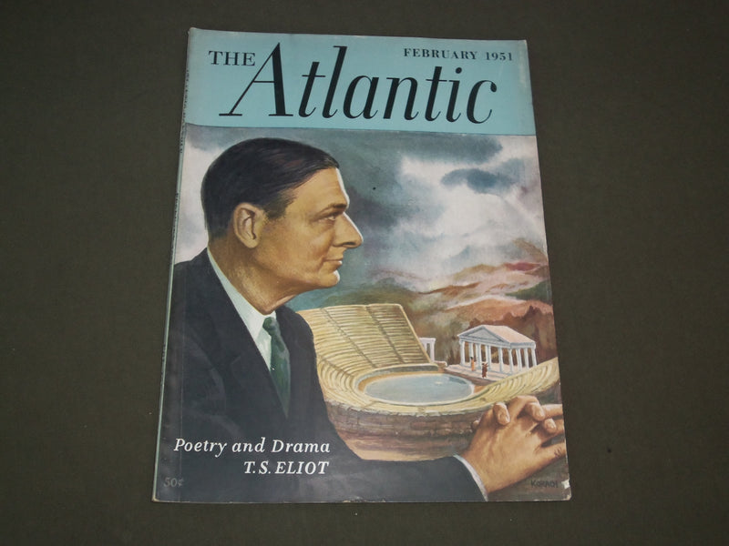 1951 FEBRUARY THE ATLANTIC MONTHLY MAGAZINE - T.S. ELIOT - SP 9565