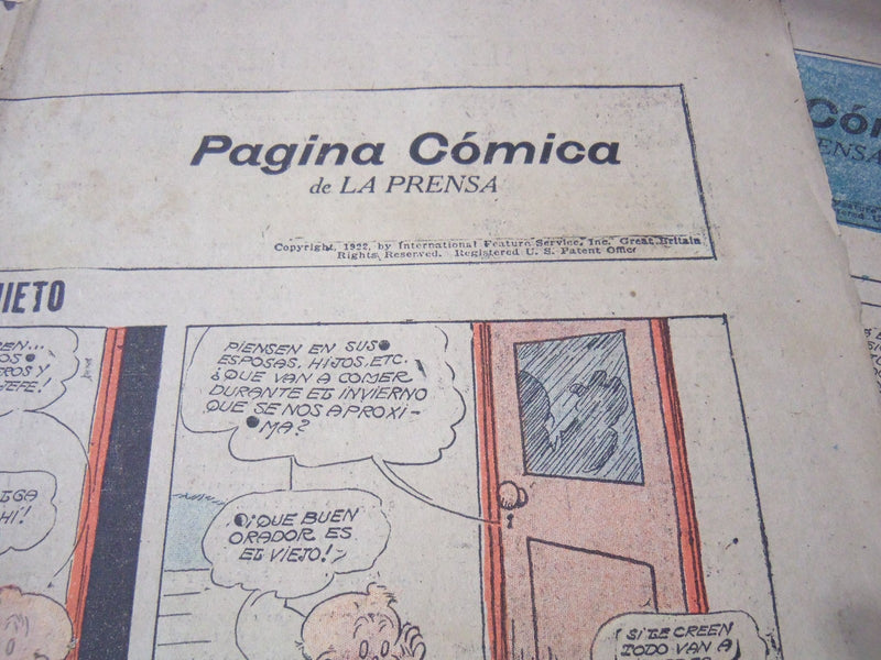 1922-1923 PAGINA COMICA DE LA PRENSA - MANOLO EL INQUIETO - LOT OF 4 - NP 5839A