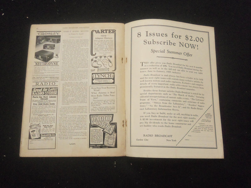 1928 MAY RADIO BROADCAST MAGAZINE - NICE COVER, ARTICLES & PHOTOS - B 434O