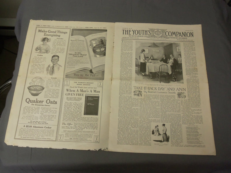 1916 AUGUST 24 THE YOUTH'S COMPANION MAGAZINE - OLD HOME NUMBER 1916 - B 6349