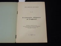 1900 ECONOMIC HISTORY OF ENGLAND BULLETIN- SYLLABUS LECTURES - WISCONSIN- K 2126