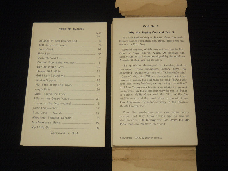 1949 SINGING CALLS BY CHARLEY THOMAS - PART 3 W/ 23 CARDS - K 2179