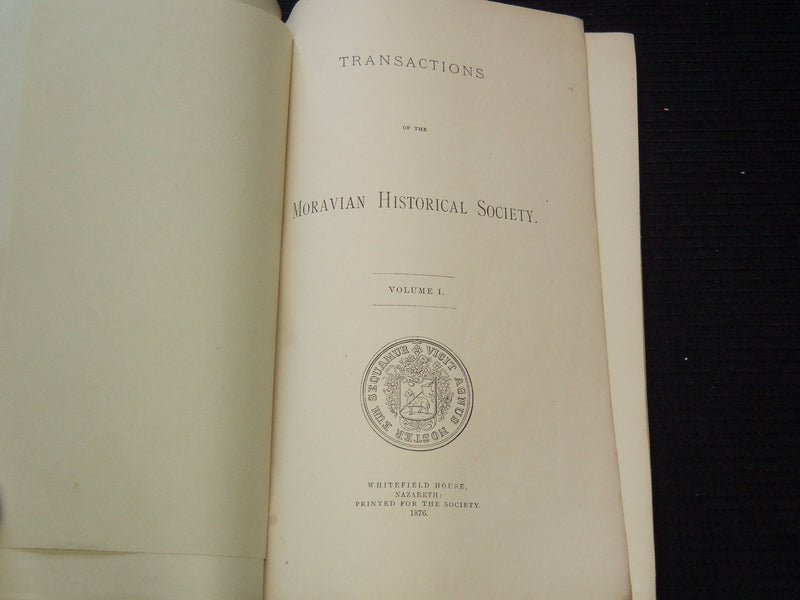 1870-1877 MORAVIAN HISTORICAL SOCIETY TRANSACTIONS REPORTS LOT OF 3 - J 7423
