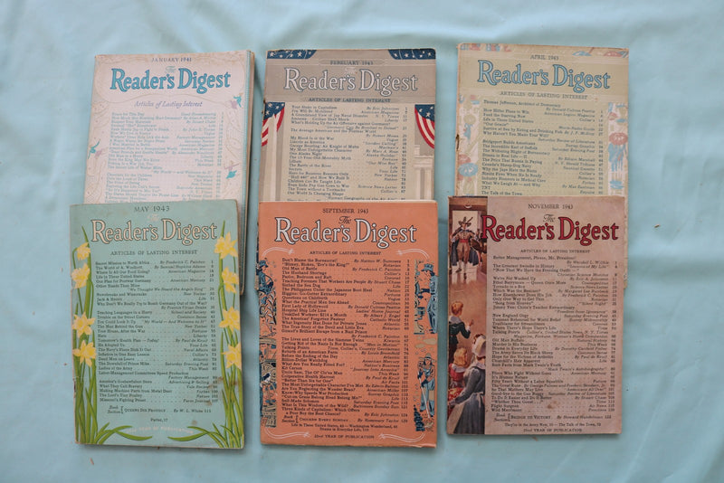 1943-1947 READER'S DIGEST MAGAZINE - LOT OF 34 - O 3980