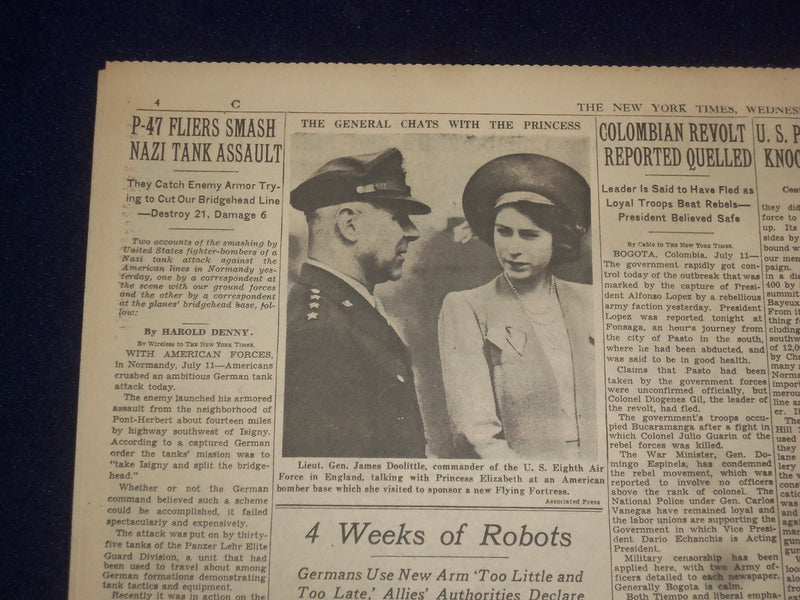 1944 JULY 12 NEW YORK TIMES - ROOSEVELT AGREES TO RUN FOR A FOURTH TERM- NP 6590