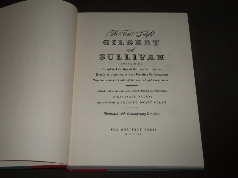 1958 THE FIRST NIGHT GILBERT & SULLIVAN BOXED SET - LIBRETTOS & OPERAS - KD 4872