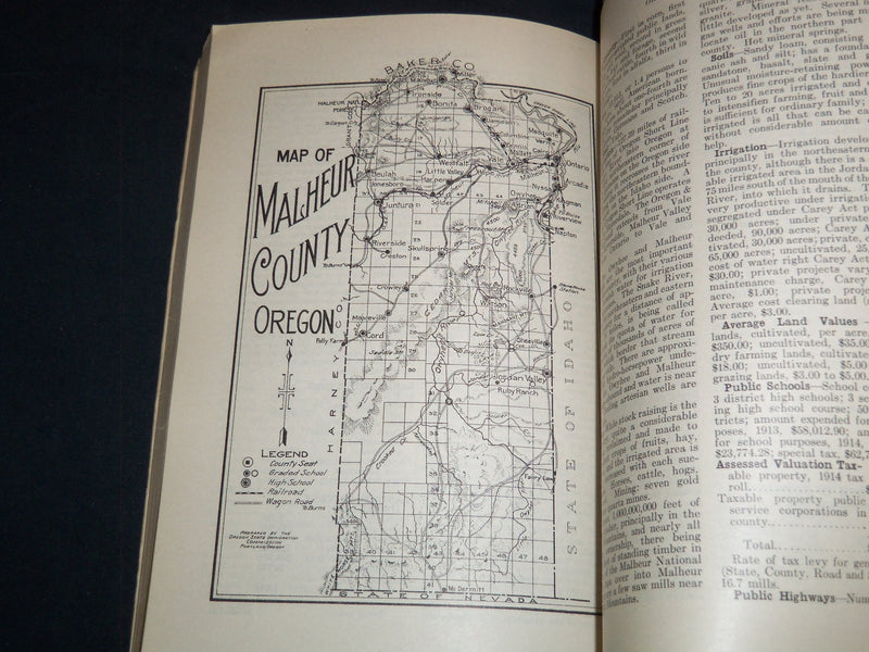 1915 STATE OF OREGON ALMANAC OFFICIAL PAMPHLET - J 8500