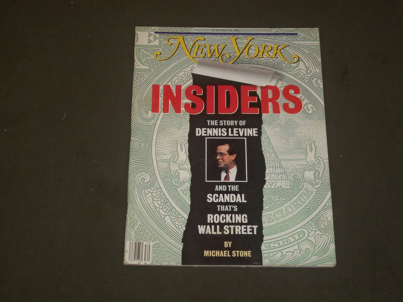 1986 JULY 28 NEW YORK MAGAZINE - INSIDERS, THE STORY OF DENNIS LEVINE - B 2165