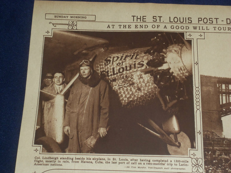 1928 FEB 26 ST. LOUIS DIPATCH ROTOGRAVURE SECTION - LINDBERGH - EDISON -NP 4985