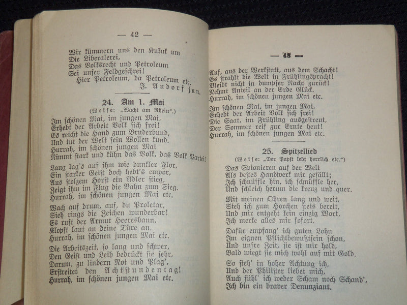 1920'S SOZIALISTISCHES ARBEITER LIEDERBUCH BOOK BY HERMANN SCHLUTER - KD 6494H