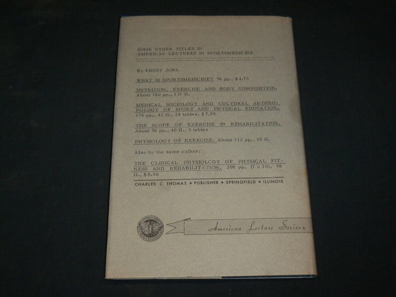 1964 HEART AND SPORT HARDCOVER BOOK BY ERNST JOKL - KD 2768M
