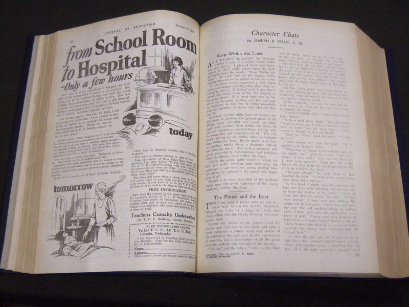1927 JANUARY-DECEMBER JOURNAL OF EDUCATION BOUND VOLUME - COMPLETE YEAR - R 929