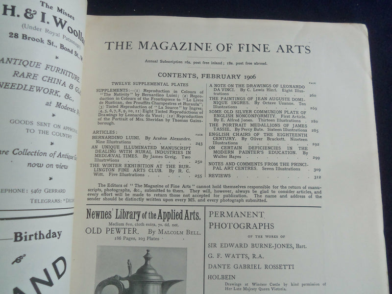 1906 MARCH THE MAGAZINE OF FINE ARTS - GREAT PHOTOS, STORIES & ADS - ST 7291