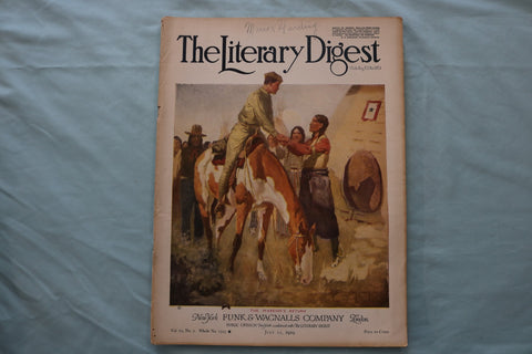 1919 JULY 12 THE LITERARY DIGEST MAGAZINE - THE WARRIOR'S RETURN COVER - E 26617