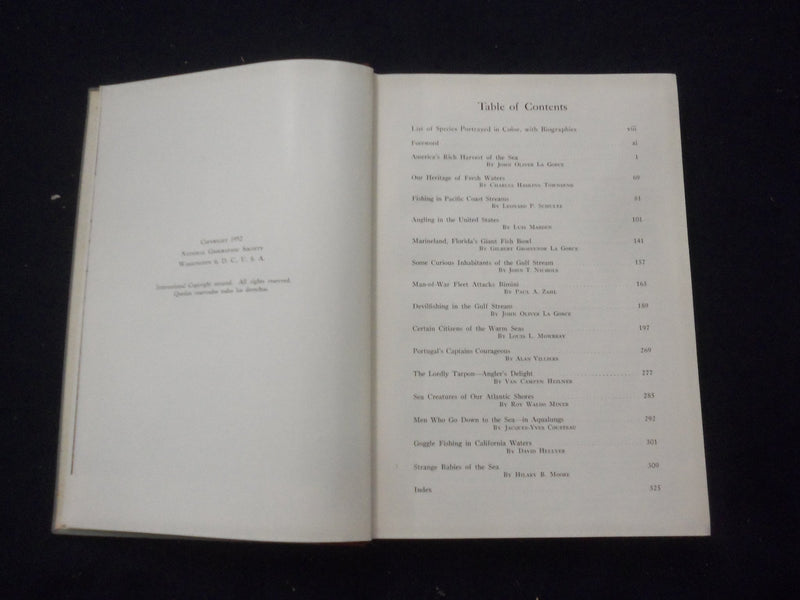 1952 THE BOOK OF FISHES HARDCOVER BOOK EDITED BY JOHN LA GORCE - KD 8279