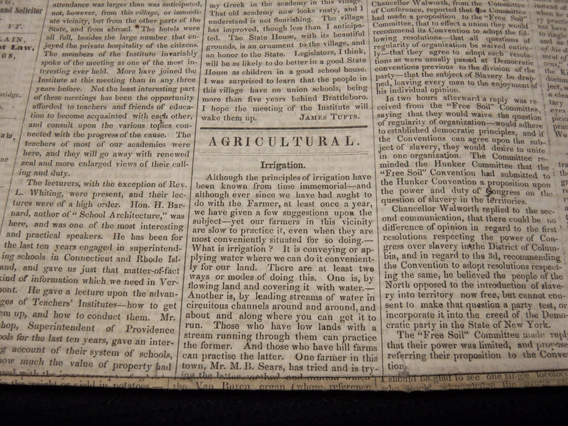 1849-1850 THE SEMI-WEEKLY EAGLE NEWSPAPERS LOT OF 19 - BRATTLEBORO VT- NP 3878D