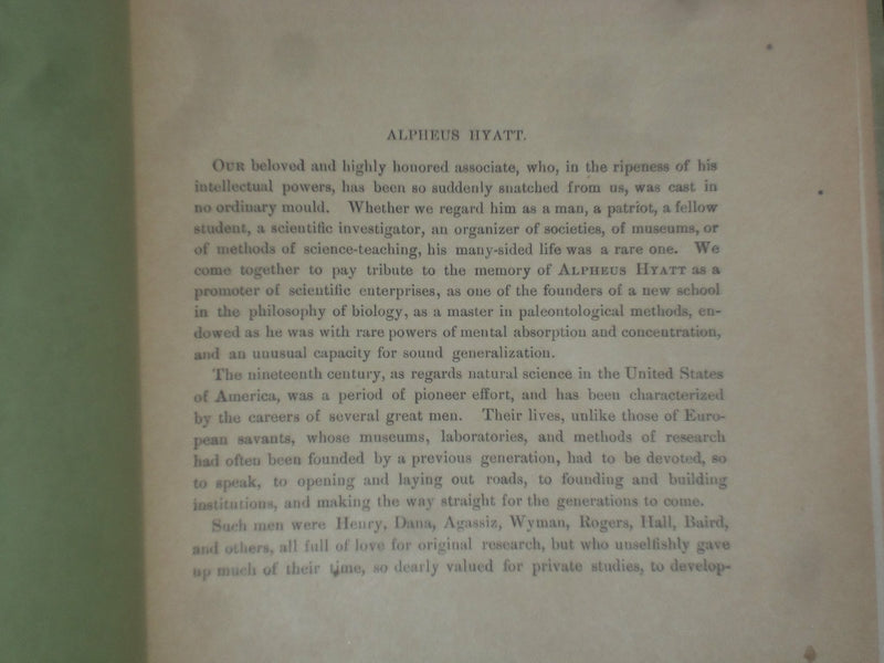 1901 ALPHEUS HYATT ACADEMY OF ARTS AND SCIENCES - J 4663