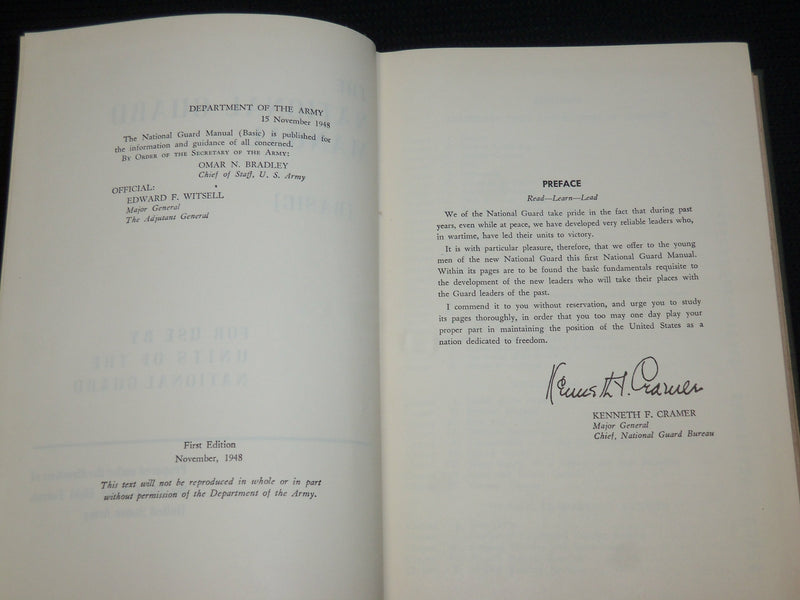 1948 THE NATIONAL GUARD MANUAL BASIC BOOK - FIRST EDITION - KD 7541