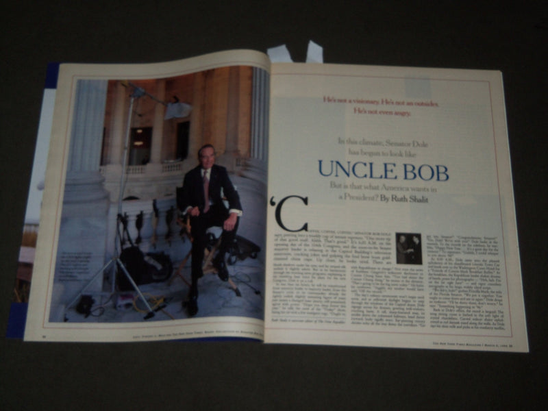 1995 MARCH 5 NEW YORK TIMES MAGAZINE SECTION - BOB DOLE COVER - J 3143