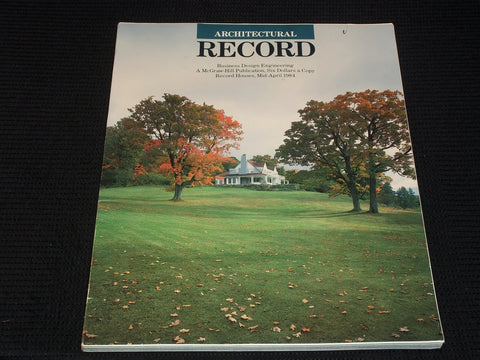 1984 MID-APRIL ARCHITECTURAL RECORD MAGAZINE - LAKE MEMPHREMAGOG COVER - E 4003
